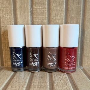 Olive & June Nail Polish Set - Midnight, Sprrssotini, Fawn, Splash of Cran